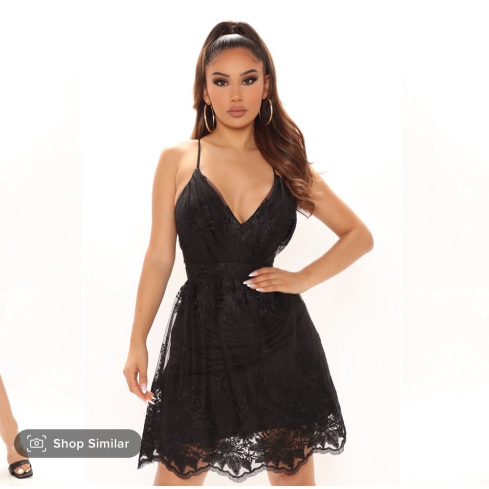 NWT fashion Nova perfect affair deep v backless black mini dress size small